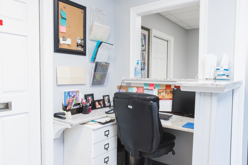 front desk of the office
