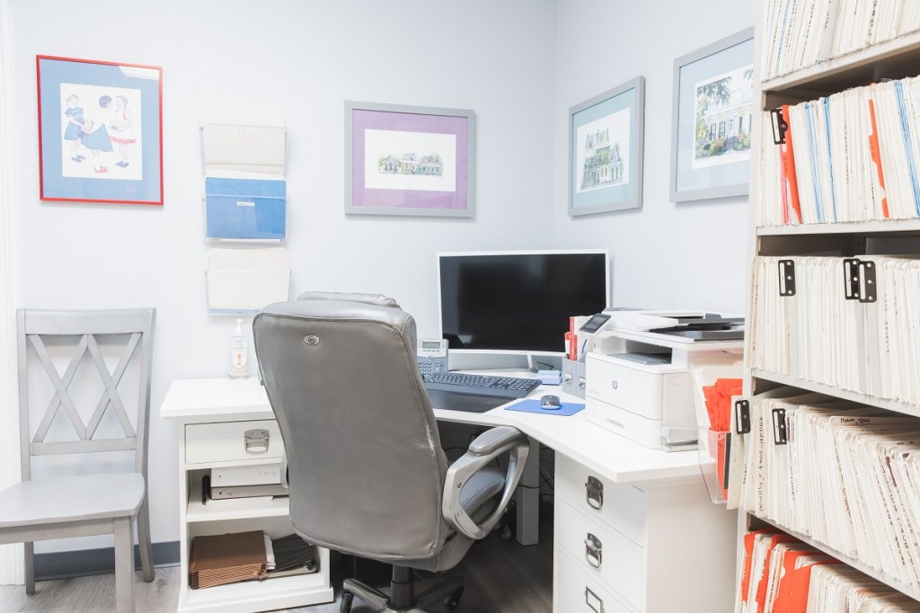 front desk and files